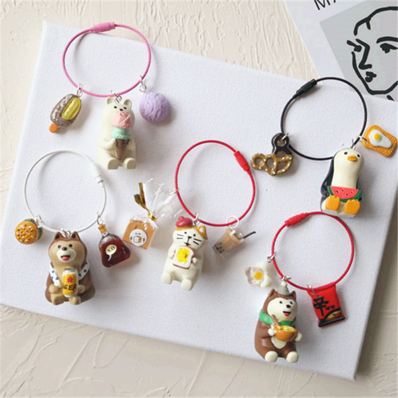 

New Creative Delicate Cat Keychain Lovely Dog Bread Car Key Chain Girl Bag Pendant Keyring Kids Boy Girl Gifts