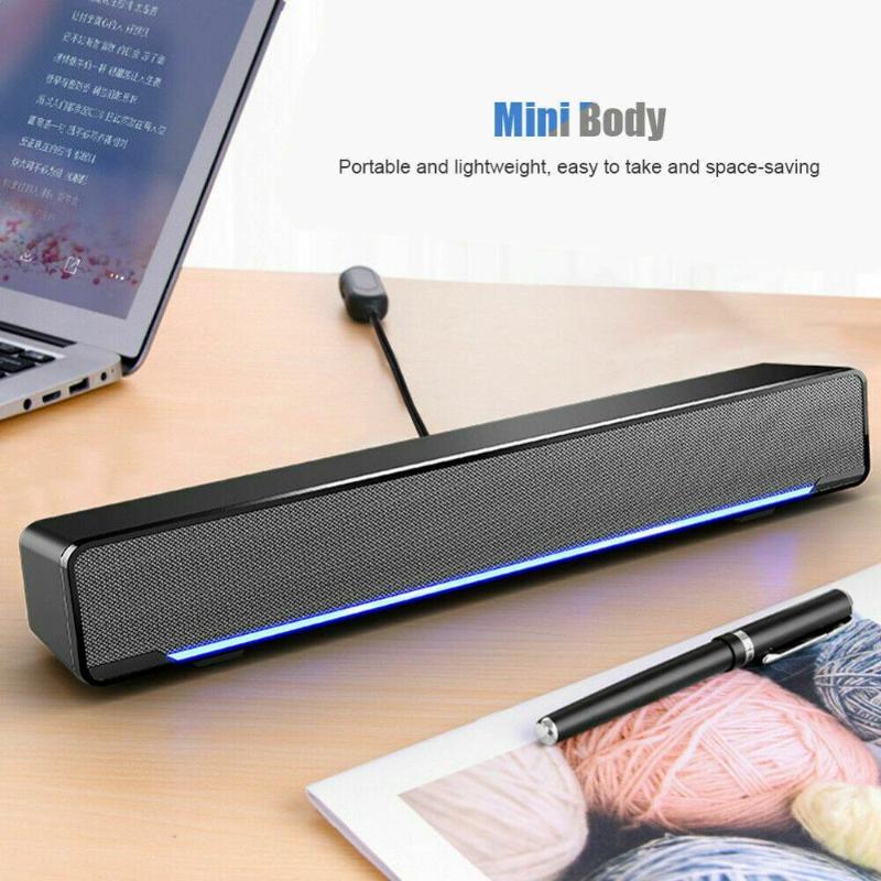 

USB TV Sound Bar Wired and Wireless Bluetooth 5.0 Home Audio 4D Subwoofer Surround SoundBar Aux 3.5mm for PC Theater TV Speaker
