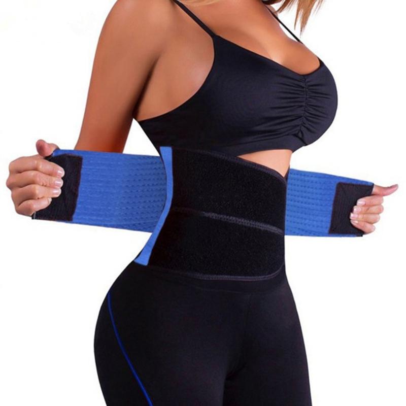 

Waist Support Women Trainer Corset Neoprene Sweat Belt Tummy Slimming Sport Shapewear Breathable Belly Fitness Modeling Strap Shaper#3, Blue