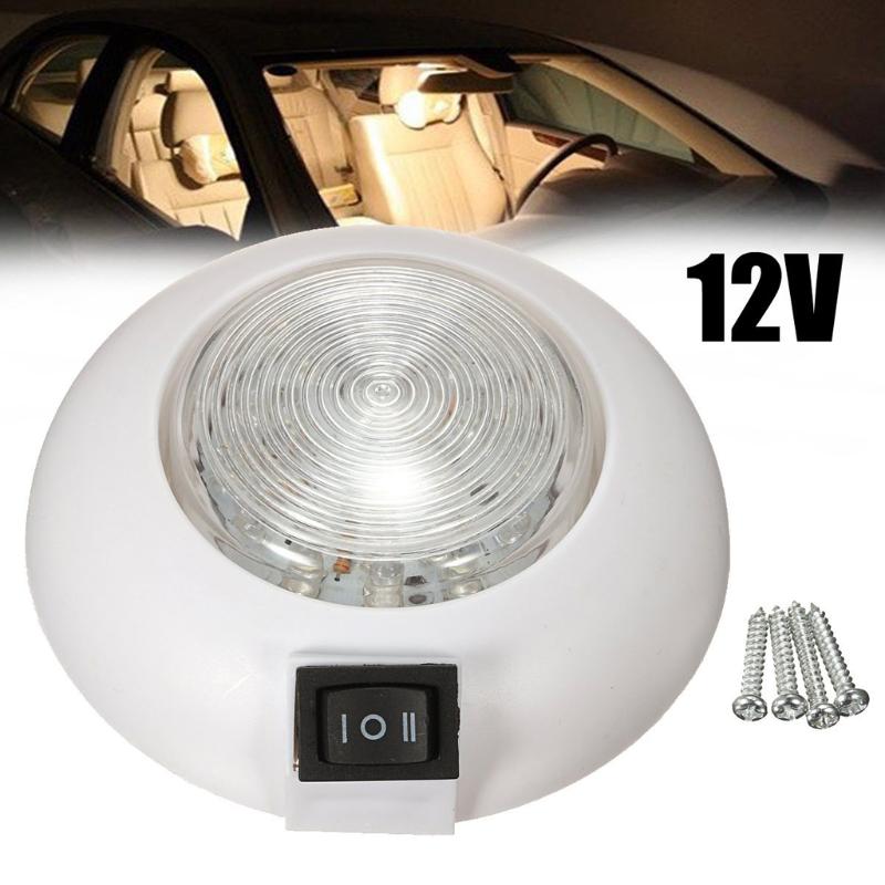 

12V Car LED Dome Roof Ceiling Light Lamp Van Motorhome Boat Toplight New, As pic