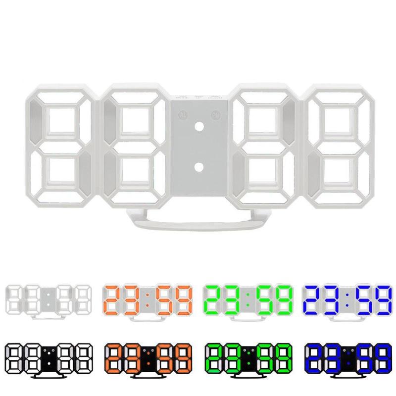 

Digital Alarm Clock 3D LED Control Wall Display Brightness Bedroom Plastic Freeshipping
