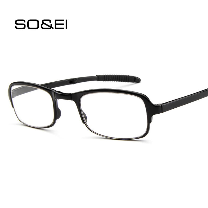 

SO&EI Folding Reading Glasses Men and Women Resin Ultra Light Optical Glass Folding Reading Glasses Fashion Portable Old