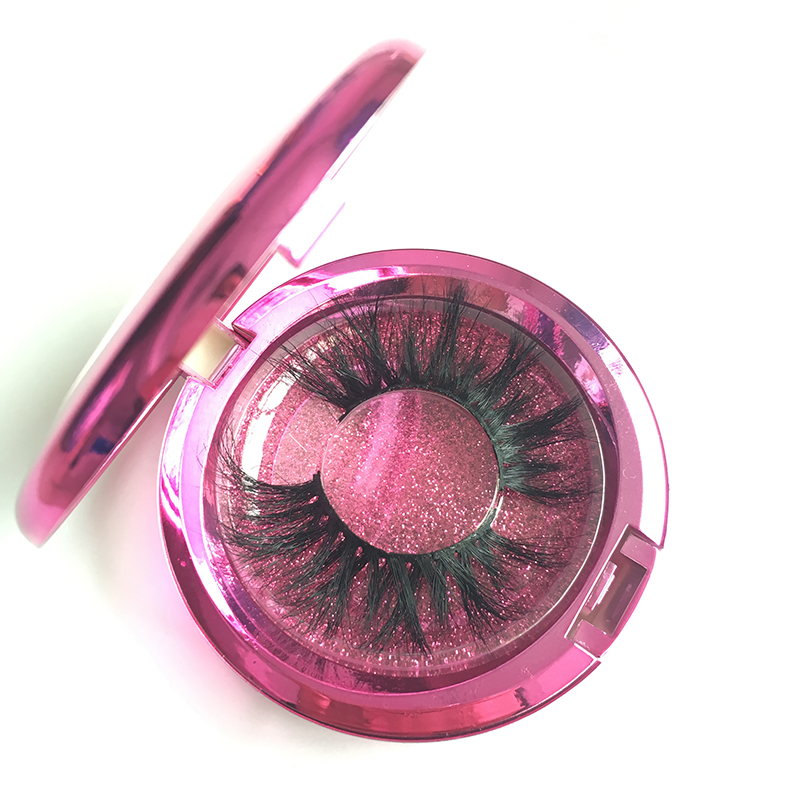 

25mm Lashes 6pairs/lot with Circle Eyelash Packaging 5D Real Mink Eyelash