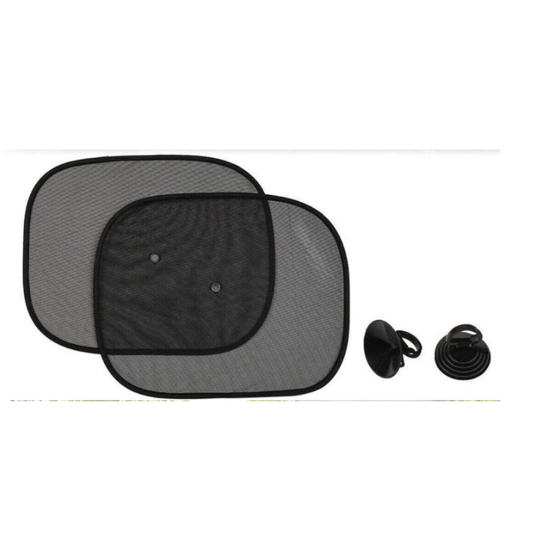 

A Pair Car Sun Blinds Front and Rear Windows Cool Portability Sunshade Foldable with Suction Cups Black Light Weight