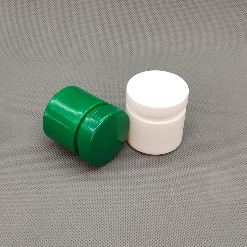 

New 15g Empty cream jars Double wall White Green color 15ml Plastic cosmetic packaging container DIY mask refillable tins