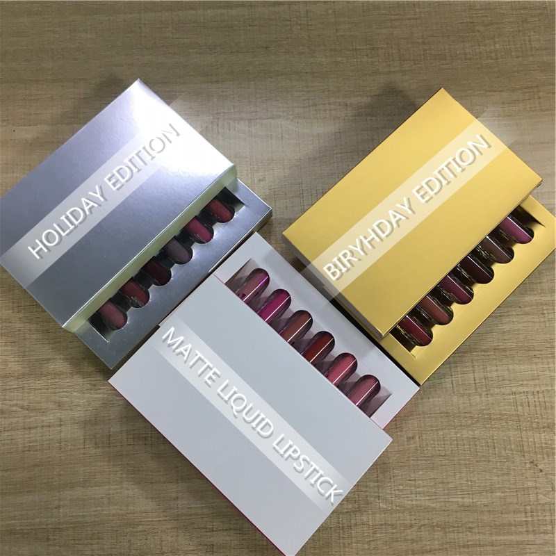 

Big Size lip makeup Holiday Edition lip gloss Kit Birthday Edition MATTE Liquid lipstick valentine edition 6pcs set lipgloss, Mixed color