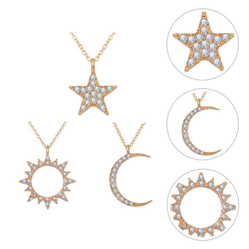 

3 Pcs Perfect Special Creative Necklace Hollow out Pendent Sun Shape Pendant Neck Decor for Girls Women Outdoor Female