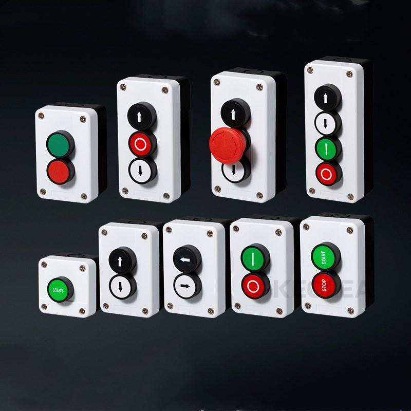 

start stop self sealing waterproof button switch emergency stop industrial handhold control box With arrow symbol