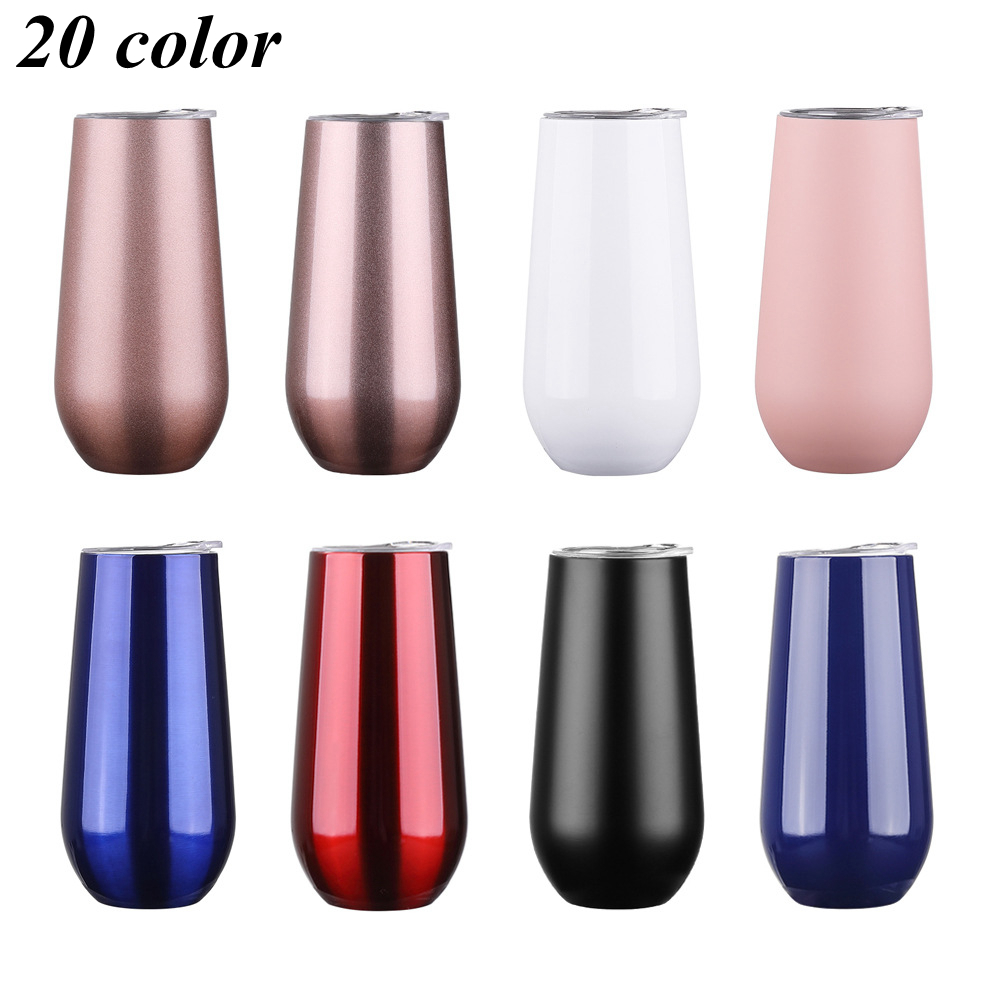 

Egg Shape Cups Stainless Steel Cup Vaccum Insulation Ice Drink Cups Coffee 6oz Mug Outdoor Hiking Water Bottle 20 color YFA2101-1, As picture
