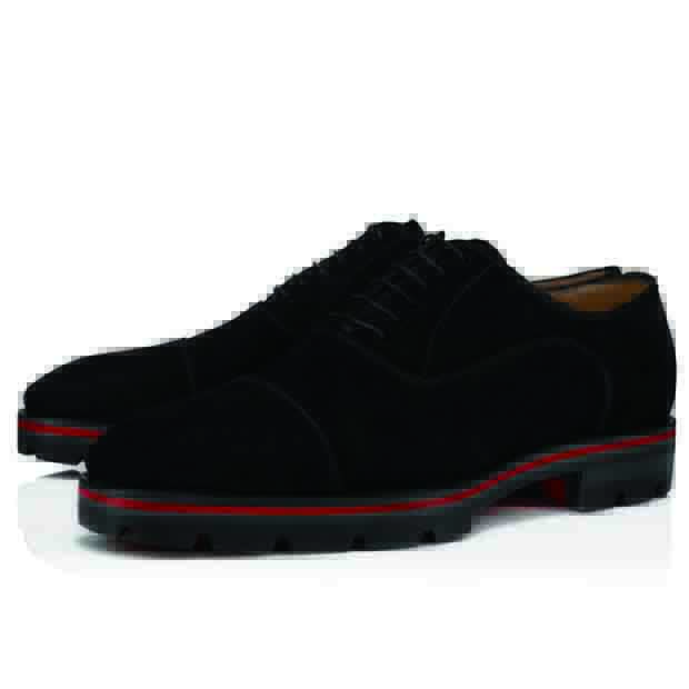 

Men's Wedding Casual Dress Shoes Business Flats Reds Rubber Soles Flat Spiked,Gentleman Red Sole Oxfords Loafers Black Suede calfskin Genuine Leather, 12