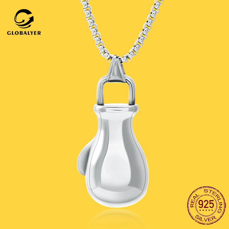 

Men's punk titanium steel accessories European and American titanium steel Three-dimensional boxing gloves Men's necklaces 443