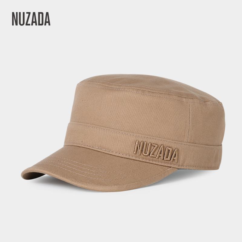 

Brand NUZADA Exclusive Classic Unisex Men Women Hats Flat Top Cap Visor Hat Summer Autumn Spring Quality Embroidery, Blue;gray