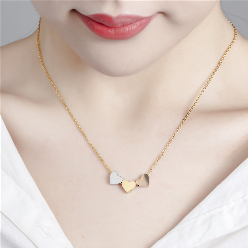 

2020 New Luxury Necklaces Women Stainless Steel Gold Rose gold Silver Color Love Heart Pendant Jewelry Accessories Girls Gifts