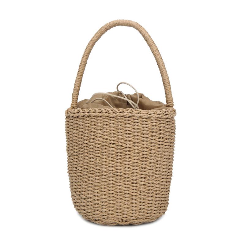 

Women Bag Fashion Straw Woven Solid Color Handbag Wild Casual Bucket sac main femme torebka damska shopper ladies hand bags, Bg