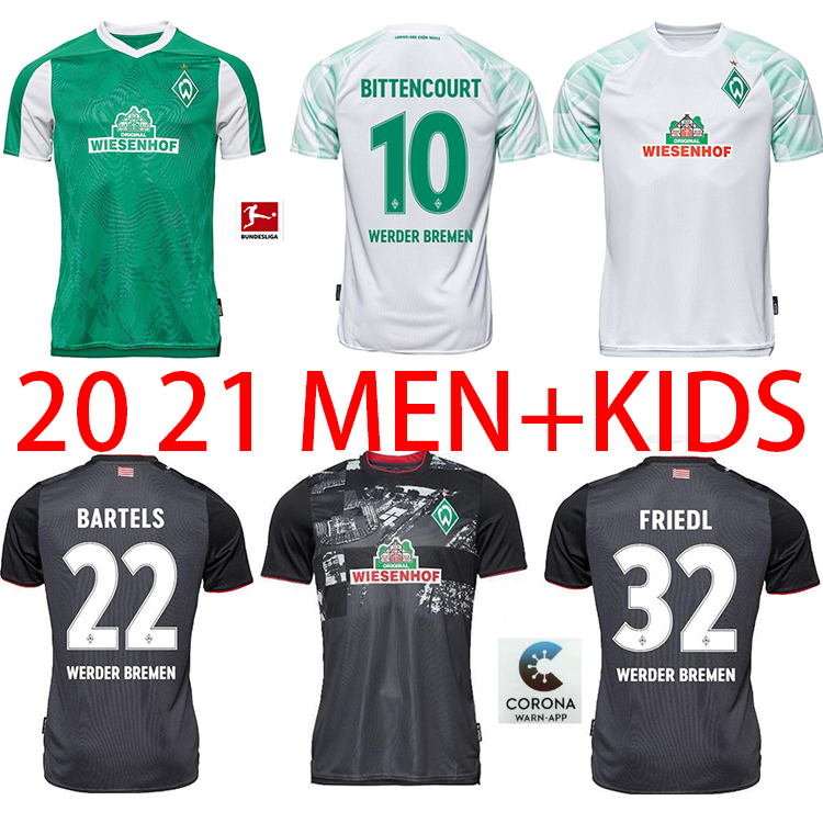 

2020 Soccer SV Werder Bremen 7 RASHICA Jersey 10 BITTENCOURT 35 EGGESTEIN 14 PIZARRO 10 KRUSE 22 BARTELS FRIEDL Football Shirt men Kits, Black;yellow