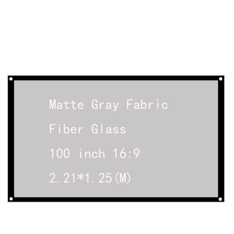

Thinyou 100 inch 16:9 Matte Gray Fabric Fiber Glass Portable projector screen White for Wall Mounted Home Theater Bar