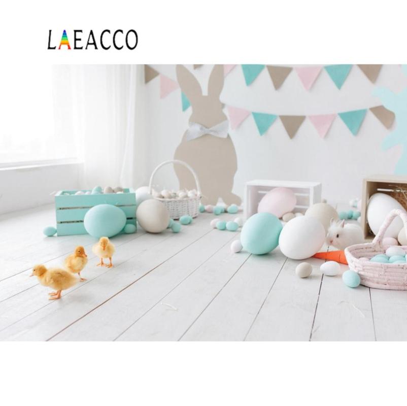 

Laeacco Easter Backdrops For Photography Gray Wooden Floor Chicken Eggs Baby Newborn Portrait Photo Background Photocall