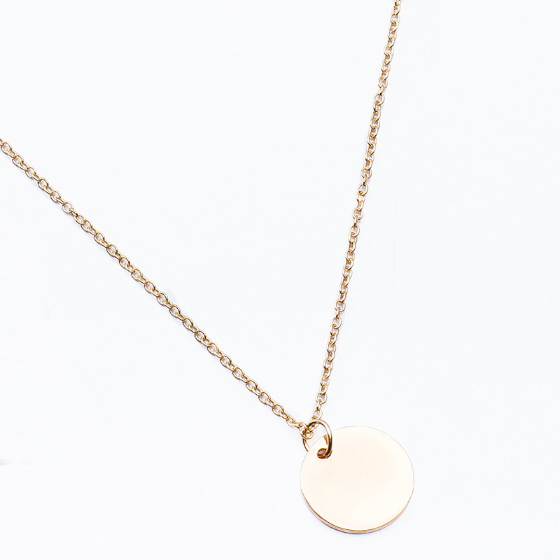 

European and American simple small disc thin chain temperament clavicle chain simple necklace wild item decoration