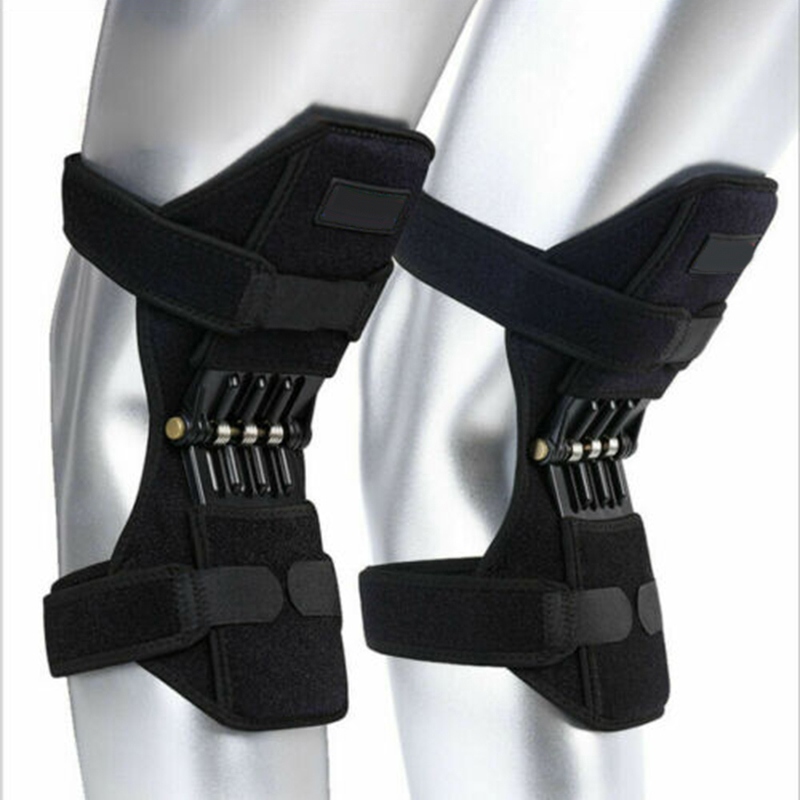 

Breathable Non-Slip Knee Protector brace Support Joint Knee Pads Power Lift Pad Rebound Spring Force Legs Protector, Black(1 piece)