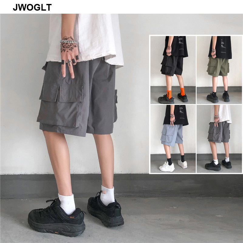 

Summer New Streetwear Fashion New Shorts Drawstring Waist Casual Mulit Pocket Harem Black Army Green Cargo Short Joggers