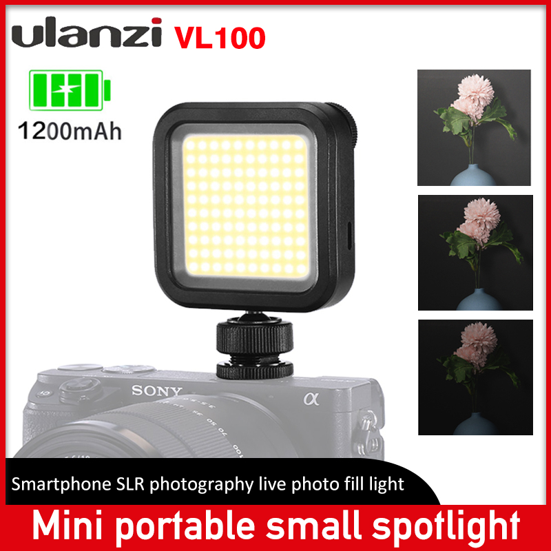 

Ulanzi VL100 LED Video Light Pocket On Camera COB Built-in Lithium Battery Adjustable Photographic Lighting For DSLR