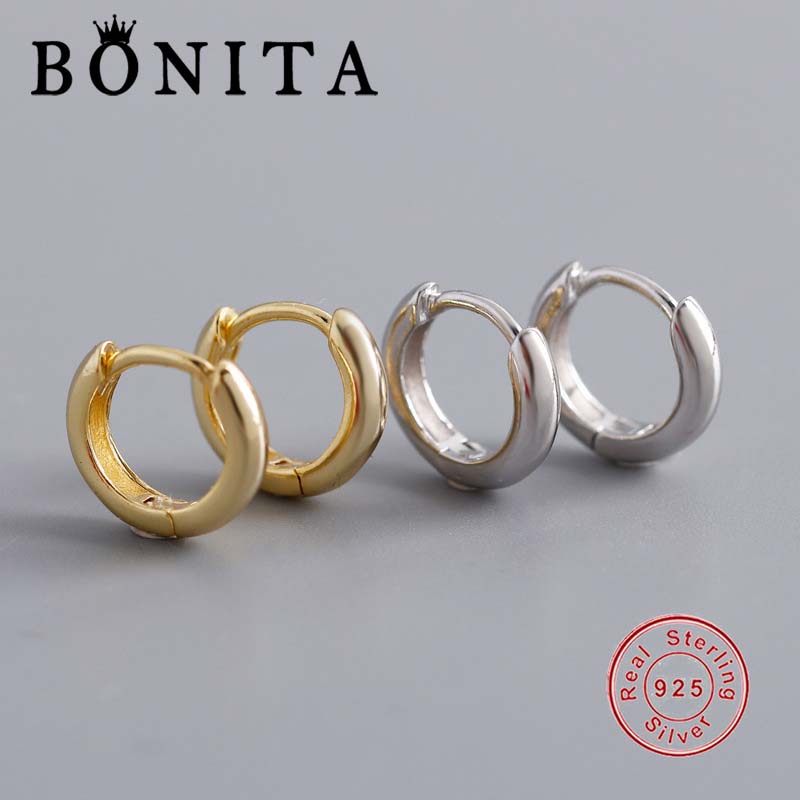 

Hoop Earrings 2 Colors Sparkling Circle Earrings for Women 100% sterling Silver 925 Gold Color Wedding Statement Jewelry Brincos