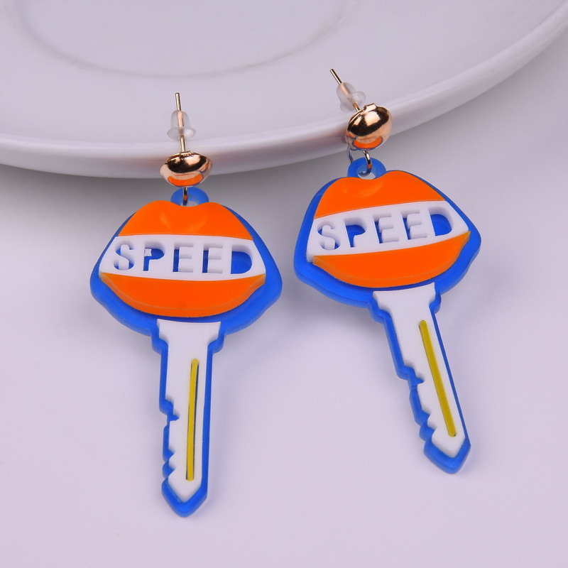 

NEW Cool Key Acrylic Earrings All-match European and American Street Shooting Ear drop Female Ear