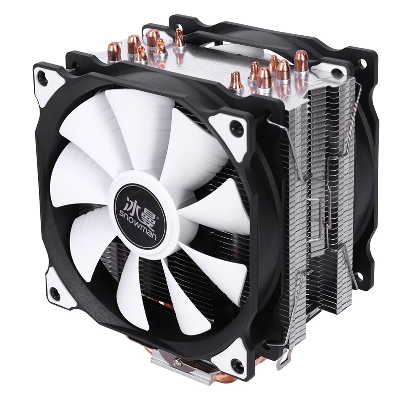 

SNOWMAN M-T6 4PIN CPU Cooler Master 6 Heatpipe Double Fans 12cm Cooling Fan LGA775 1151 115X 1366 Support Intel AMD