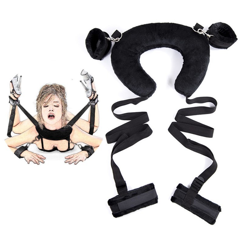 

Strapon Posture Assist Toy Open Leg Handcuffs BDSM Body Bondage Ankle Neck Restraints Padded Cuffs Adult Sex Tools for Women Men T200909