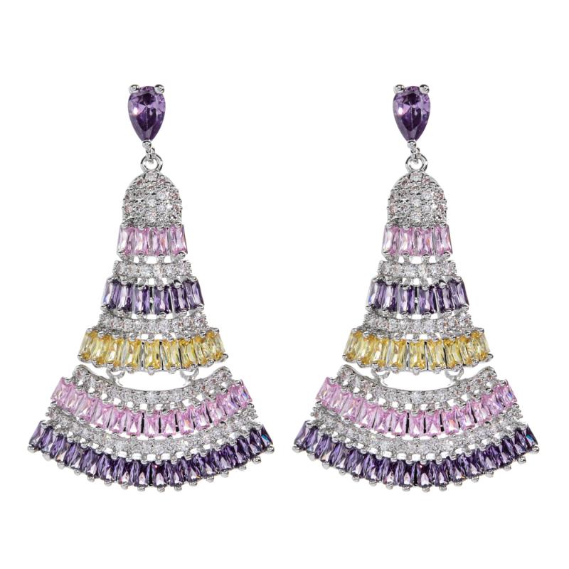 

Fashion tassels in Europe and America exaggerate zircon earrings, women/girls'Wedding Party Jewelry ER-377