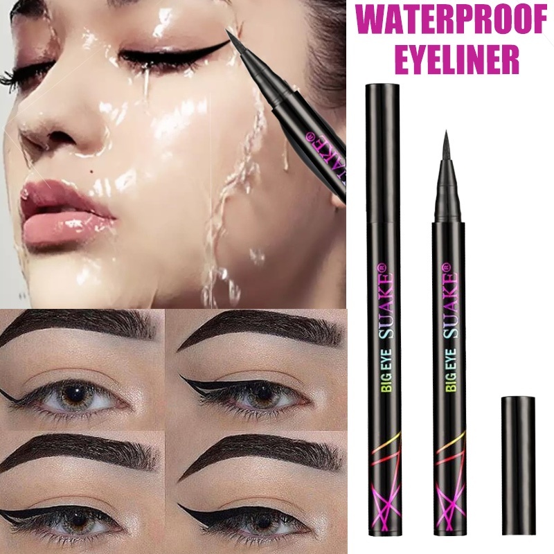 

1Pc Black Eyeliner Quick-drying Waterproof Pen Accurate Long-lasting Not Blooming Liquid Lady Eyeliner Smooth Makeup Tool