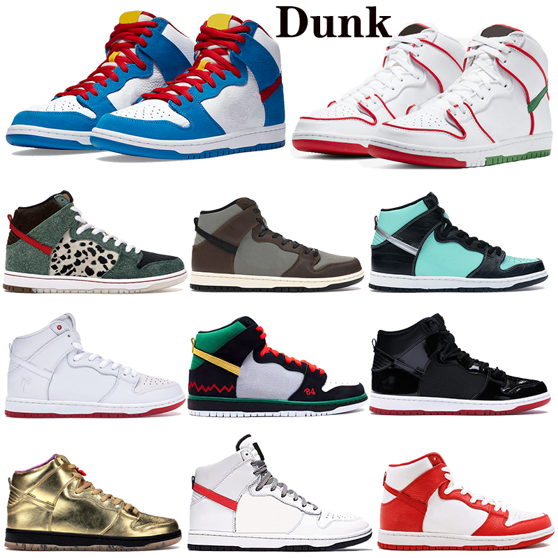 

New Arrive Mid high dunk Basketball Shoes Premium Doraemon Baroque Brown SB Mens Women Diamond Space Jam skateboard Sports Sneakers Trainers, 3 high lux undftd white infrared