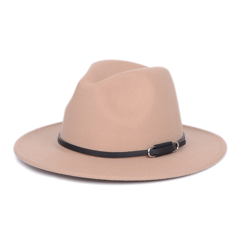 

Classic jazz hat small spring and autumn ladies cashmere top hat coffee with British male, Black