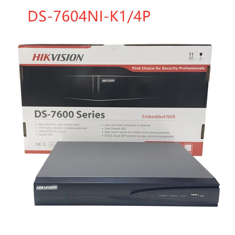 

Hikvision 4/8/16POE ports 4/816ch NVR with 1/2SATA ports plug & play NVR H.265 DS-7604NI-K1/4P DS-7608NI-K2/8P DS-7616NI-K2/16P