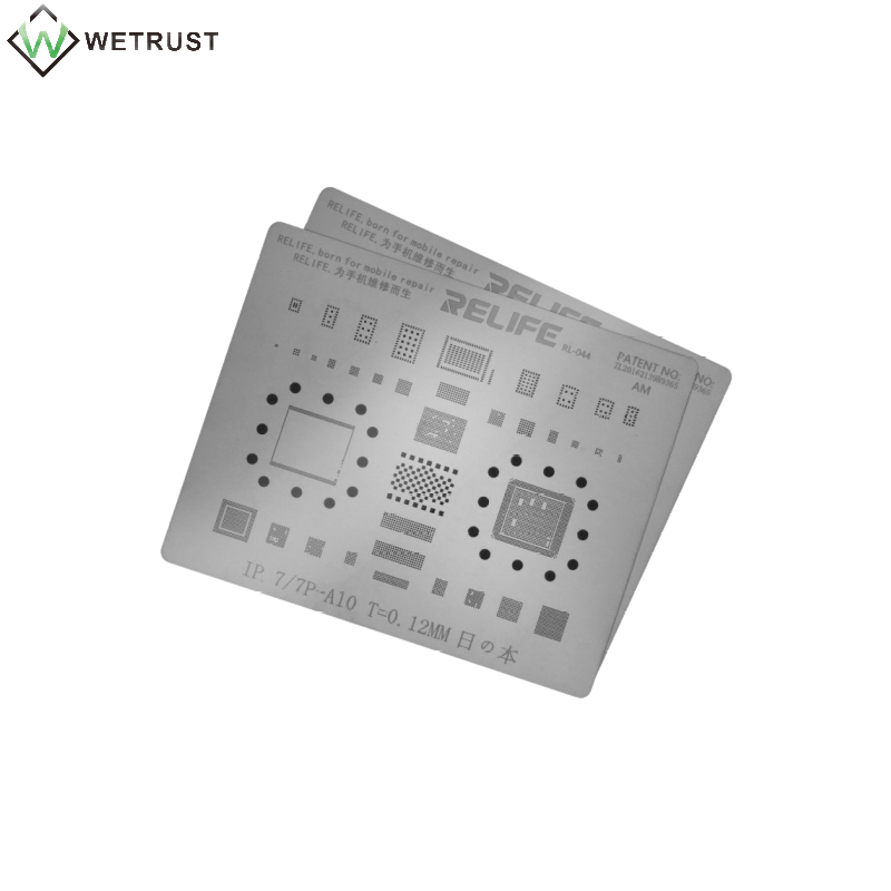 

RELIFE CPU A8/A9/A10/A1/A12 IC Chip BGA Reballing Stencil Plant Tin Steel Mesh For 6/6P/6S/6SP/7G/7P/8/8P/X/XS max