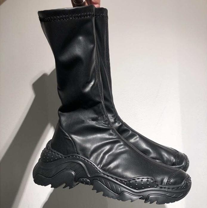 

Botas Mujer Elastic Boots Women Casual Sock Bota Feminina Platform Shoes Women Mid-calf Botines Mujer 2020 Cozy Zapatos De, As pic