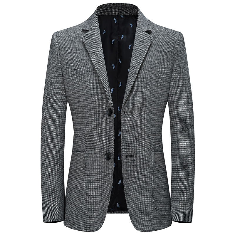 

JUSTAR Men's casual suit autumn and winter new casual Plaid Wool Suit Coat, Blue