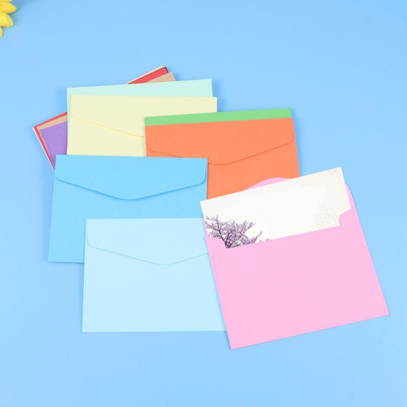

140pcs Simple Solid Color Envelopes Mini Envelopes Candy Colors Blank for Office