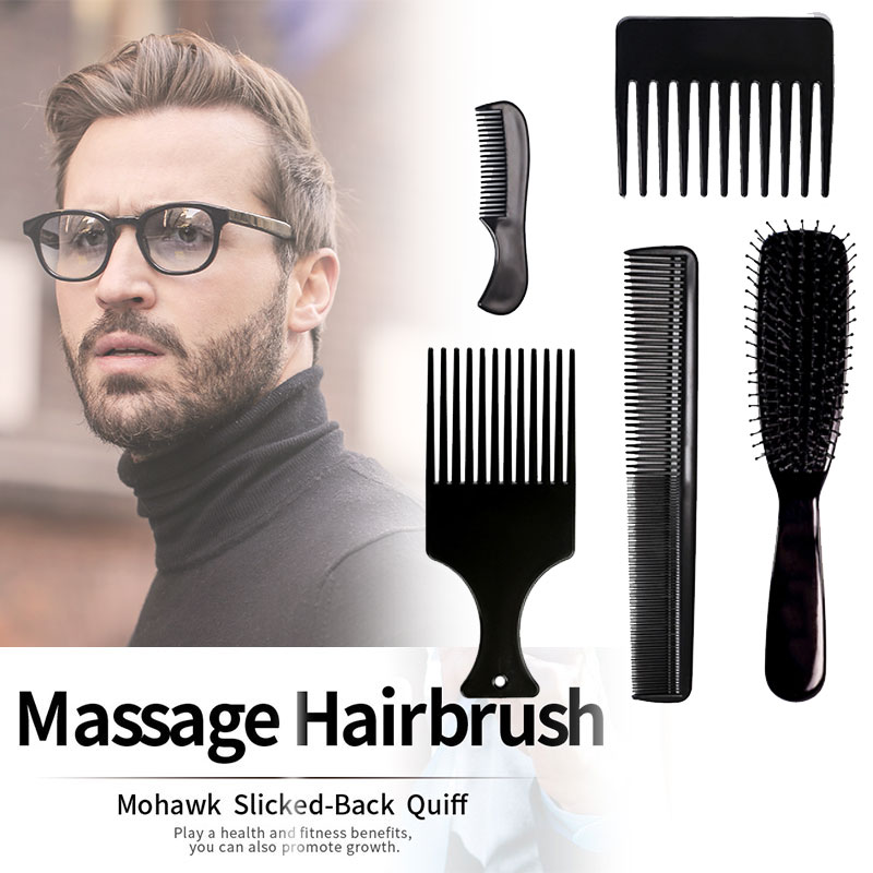 

5pcs Hairbrush Set Paddle Detangling Brush Wide Tooth Anti-static Massage Comb MH88