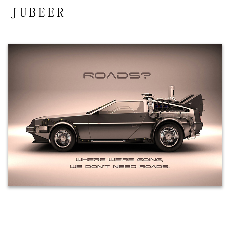 

Back To The Future Car Art Silk Poster Print 12x18 24x36inches Classic Movie Wall Pictures Room Wall Decoration