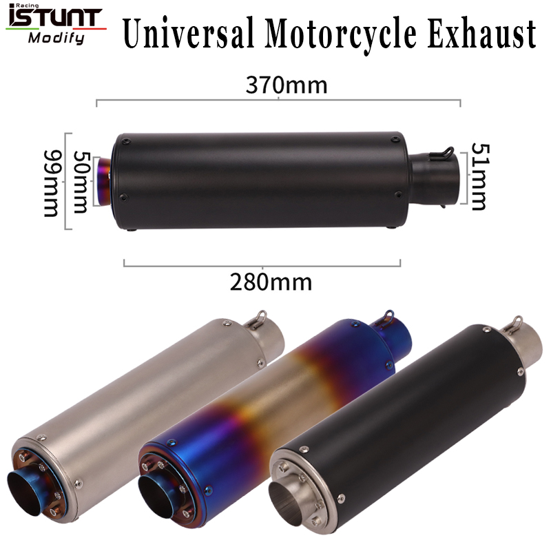 

36-51mm Universal Motorcycle Exhaust Modified Muffler Pipe For Scooter Pit Bike Dirt Motocross R1 R3 R6 ER6N CBR250R