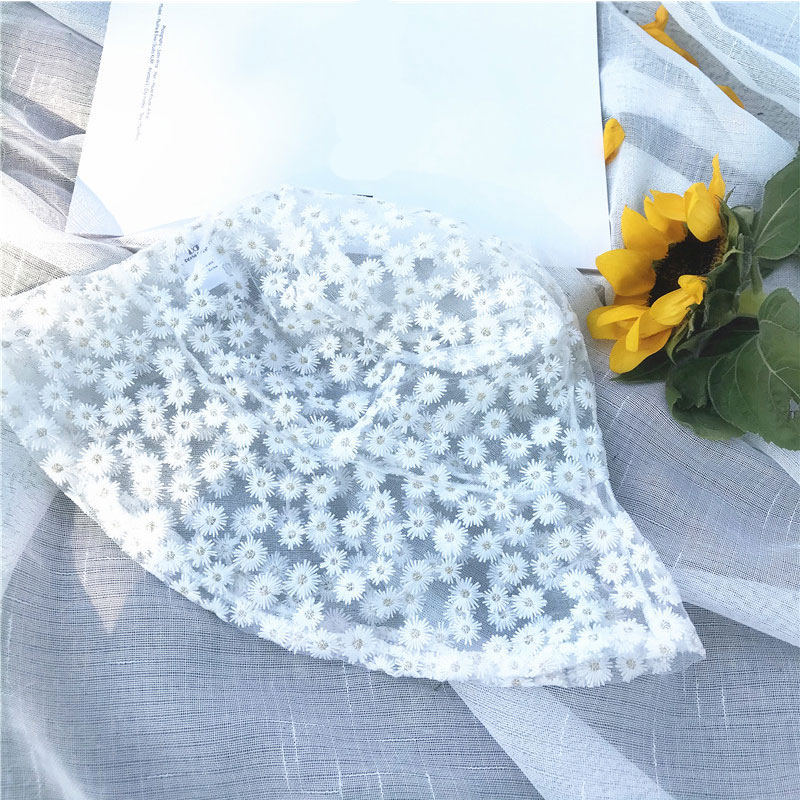 

2020 Lace Bucket Hat Soft Lace Flower Wide Brim Sun Hats Floppy Summer Sunscreen Hat Hollow Dress Ladies Fisherman, White