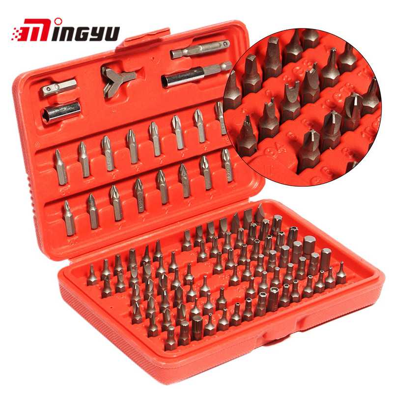 

100PCS Screwdriver Bit Set CRV Power Tools Drill Bits Slotted Hex Torx Chrome Security Bit With Socket Adaptor