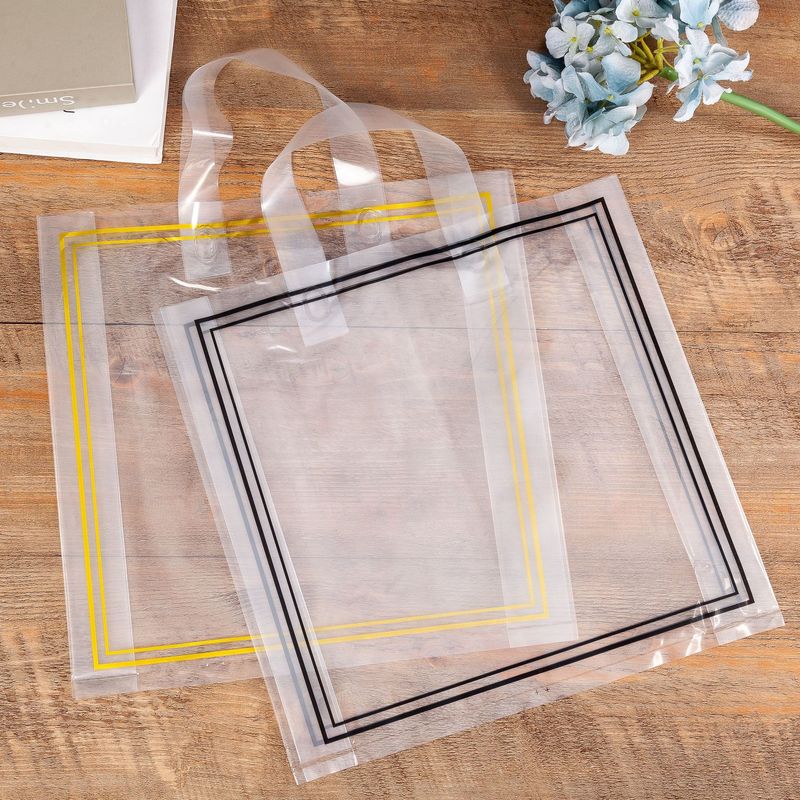 

50pcs Thick Large Plastic Bags Shopping Bags Jewelry Apparel Bread cake Packaging Plastic Gift Bag with Handle