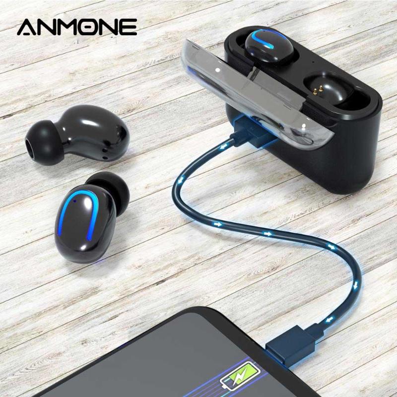 

ANMONE TWS Wireless Earphones Bluetooth 5.0 Mimi Earbuds Headphones Handsfree Sports Gaming Headset With Charging Dock Box