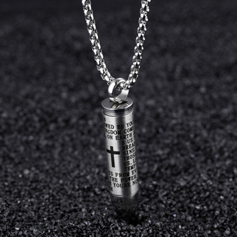 

necklace men Scripture Cross necklace pendants stainless steel chain necklaces hip hop jewelry on the neck gifts for man