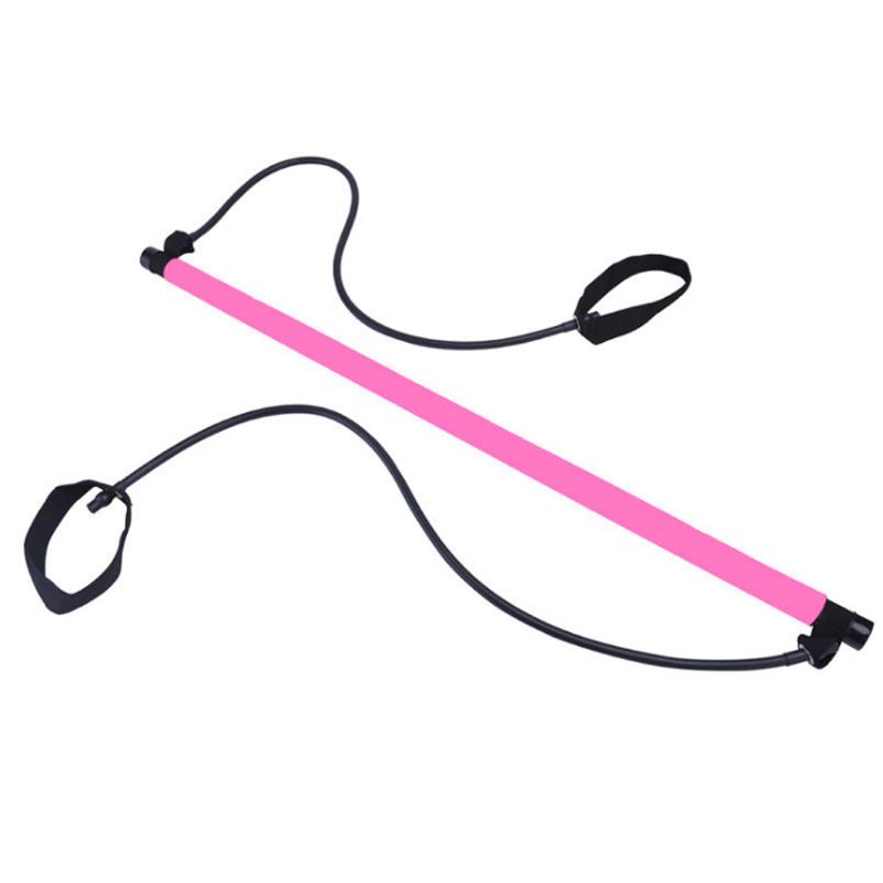 

Portable Pilates Bar with Resistance Band Home Gym Yoga Exercise Bar with Foot Loop ZJ55