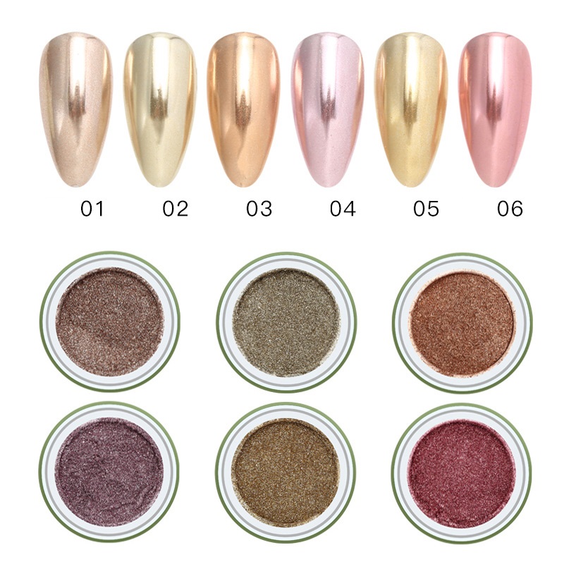 

Super Shine Titanium Gold Powder Nail Glitters Mirror Rose Gold Silver Metallic Manicure Nail Art Chrome Dust Decoration