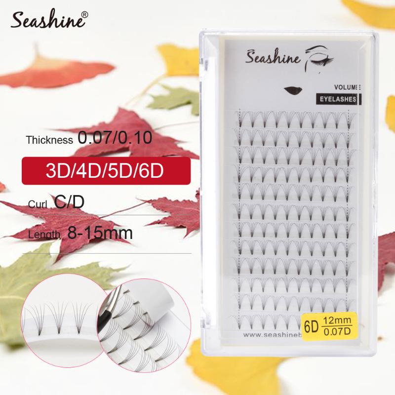 

Seashine 3D~6D Russian Premade Volume Fans Heat Bonded Eyelashes Makeup Tools Eyelashes Extension