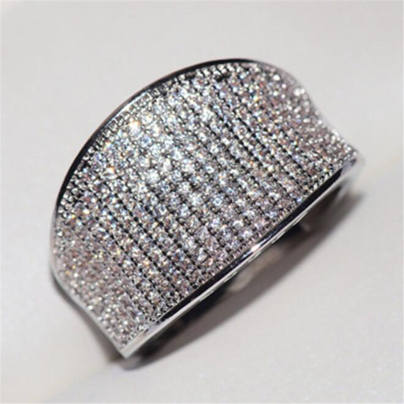 

New style full set zircon ring fashion popular engagement hand jewelry birthday party jewelry Valentine's day gift wholesale